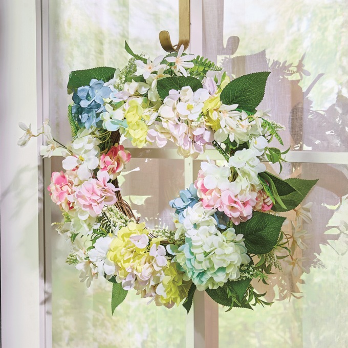 Multicolored Hydrangea Wreath, , large