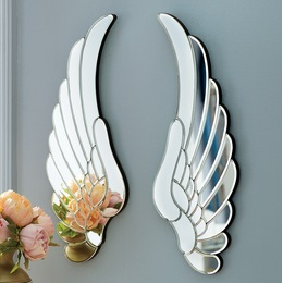 2-Piece Angel Wing Mirror Set, , large