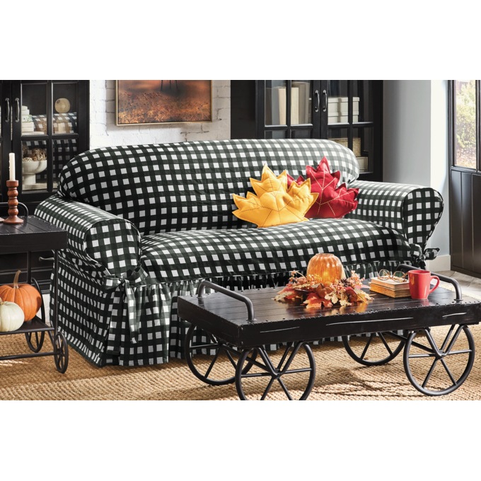 Gingham Farmhouse Slipcover, , large
