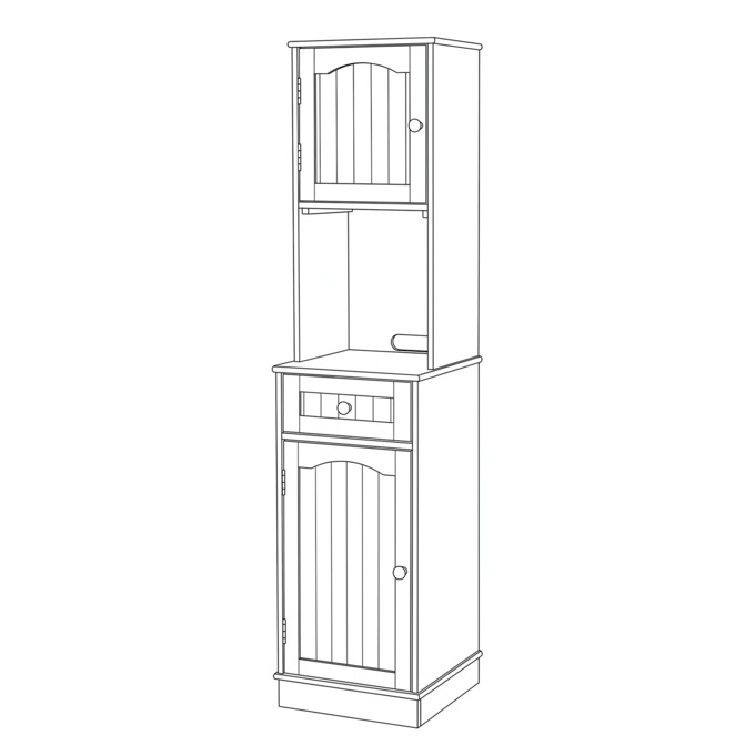 Melissa Tall Storage Pantry, White, large