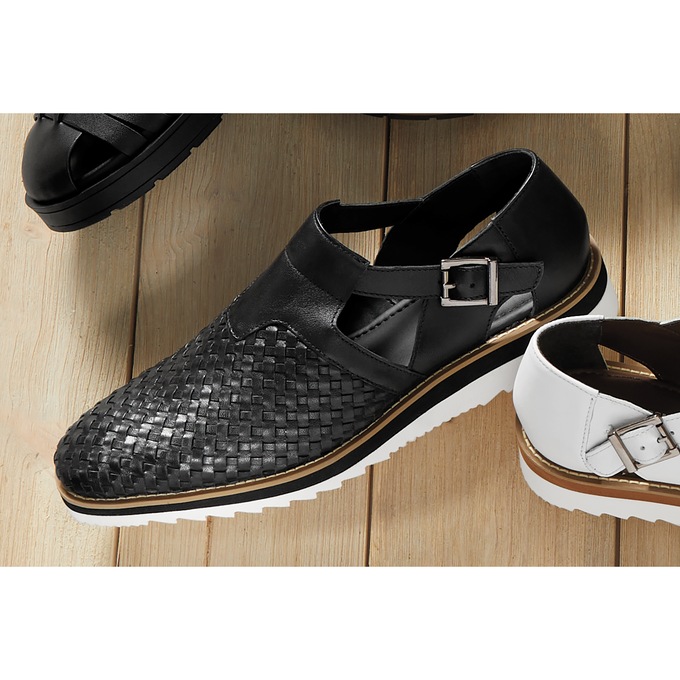 Alvarado Men's Woven Leather City Sandal with Memory Foam Footbed, , large