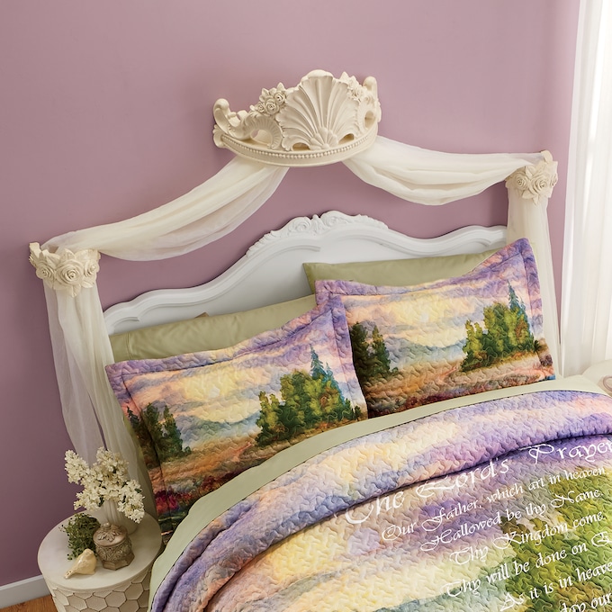 Floral Bed Crown with Tiebacks, , large