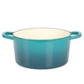 Crock Pot Artisan 6-qt. Enameled Cast Iron Dutch Oven with Lid, Teal Ombre, large
