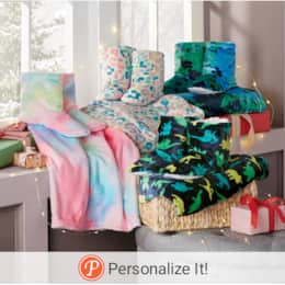 Kids Novelty Throw Blanket & Bootie Slipper Gift Set, , large