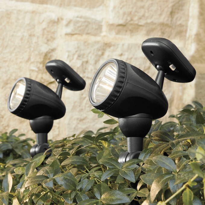 Set of 2 Solar Flag Pole Lights, , large