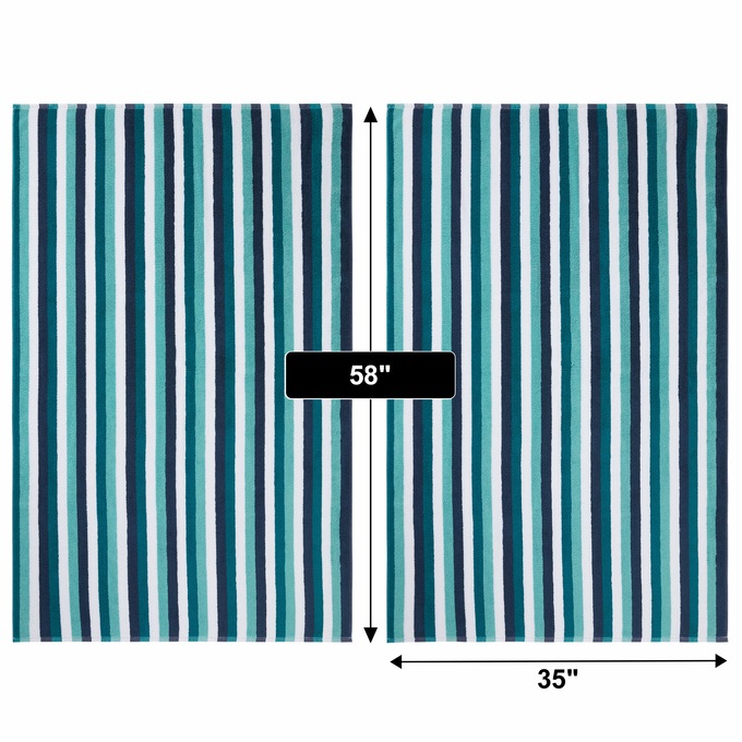 Set of 2 Serene Cotton Terry Bath Sheets, , large