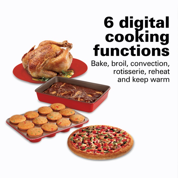 Hamilton Beach Digital Countertop Oven with Convection and Rotisserie, , large