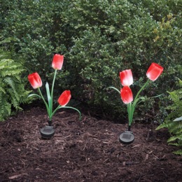 Set of 2 Solar Tulip Lights, , large