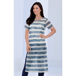 Color Pop Tunic, Mint Blue Stripe, large