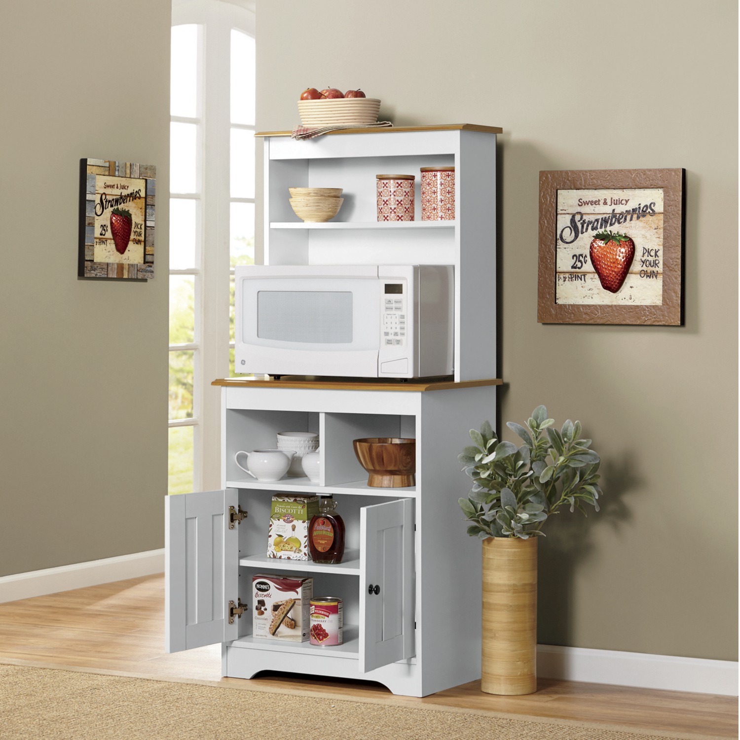 Katie Microwave Stand with Hutch | Country Door