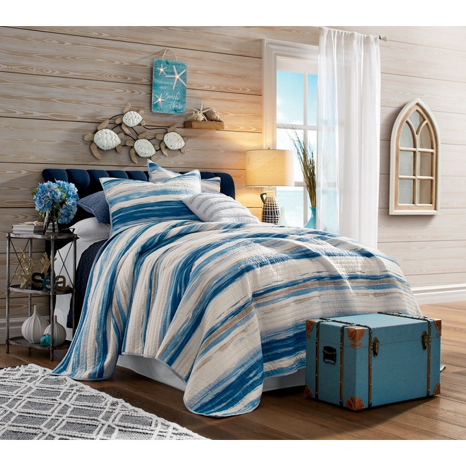 Marina Navy Oversized Quilt, , large