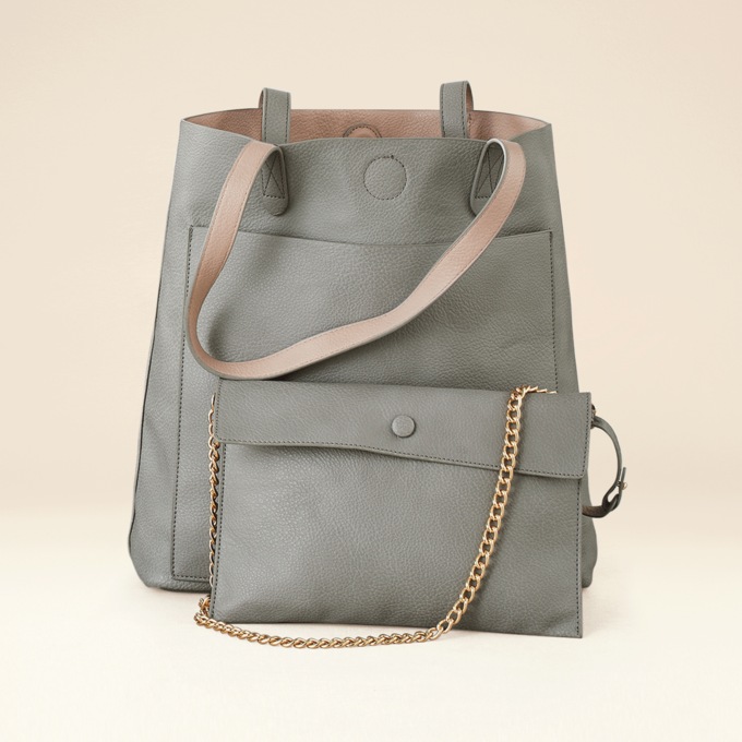 Personalized 2-Piece Reversible Tote Set, , large