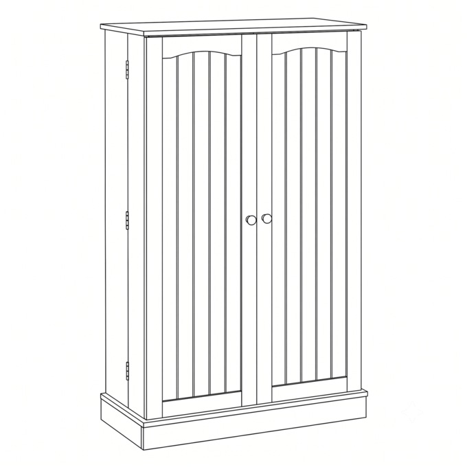 Melissa Double-Door Pantry, White, large