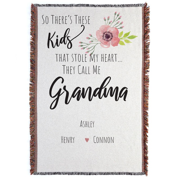 Personalized Kids Stole My Heart Throw, , large
