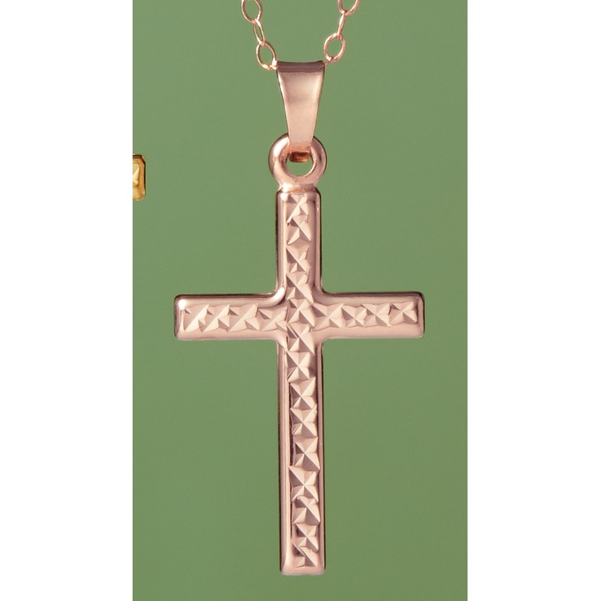 10K Gold Cross Pendant, , large