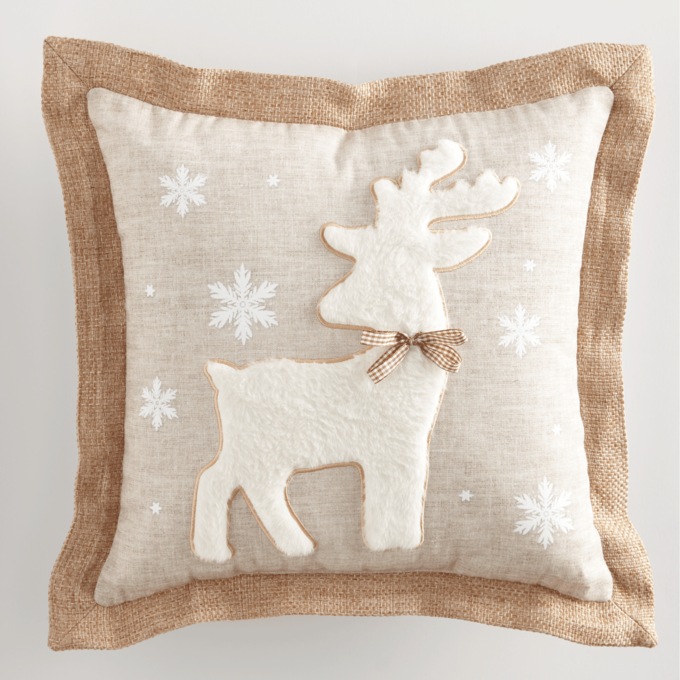 Snowflake Deer Accent Pillow, , large