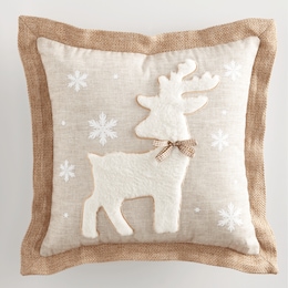 Snowflake Deer Accent Pillow, , large