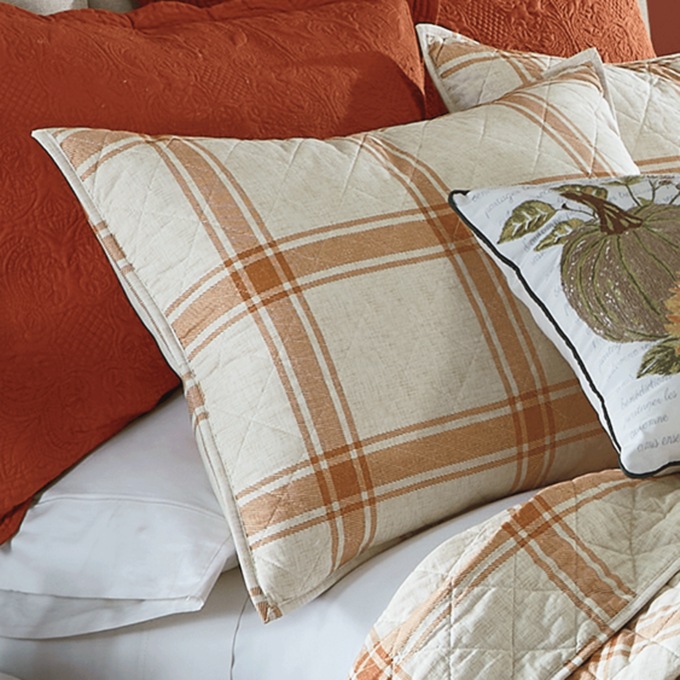 Windowpane Plaid Sham, , large