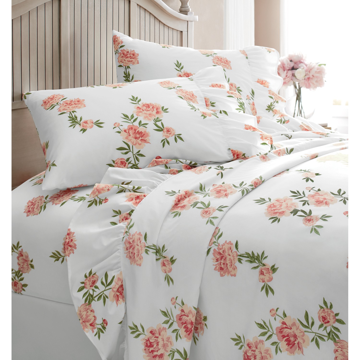 Floral Cotton Ruffled Sheet Set Country Door