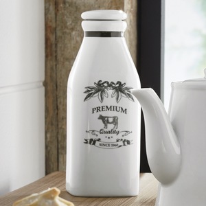 Farmhouse Porcelain Milk Bottle by Fitz & Floyd, , large