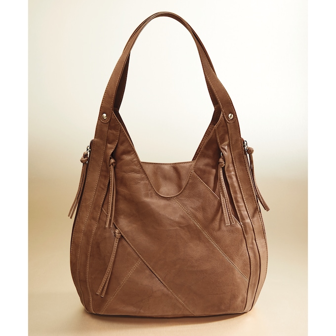 Leather Zippered Tote, , large
