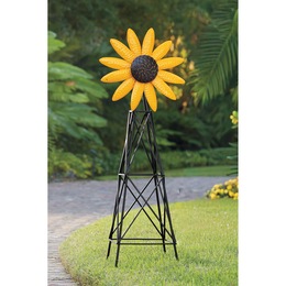 Metal Sunflower Windmill, , large