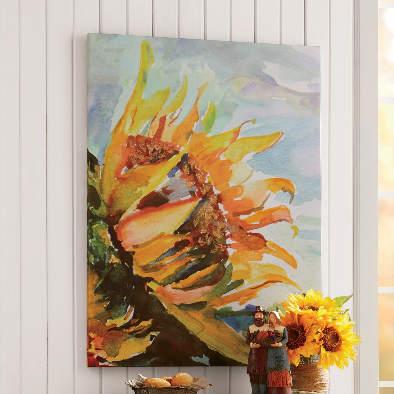 Watercolor Sunflower Canvas Country Door