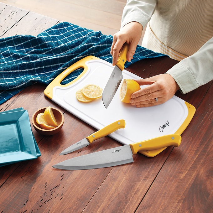 Ginny's® Knife Set with Matching Cutting Board, , large