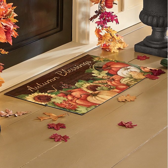 Autumn Blessings Mat - 18" x 30", , large
