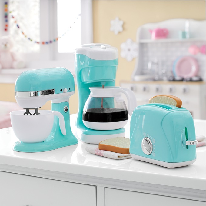 PlayGo My First Kitchen Appliances Playset; Coffee Maker, Mix Master and  Toaster Pretend Coffee Machine (Pink Trio) 