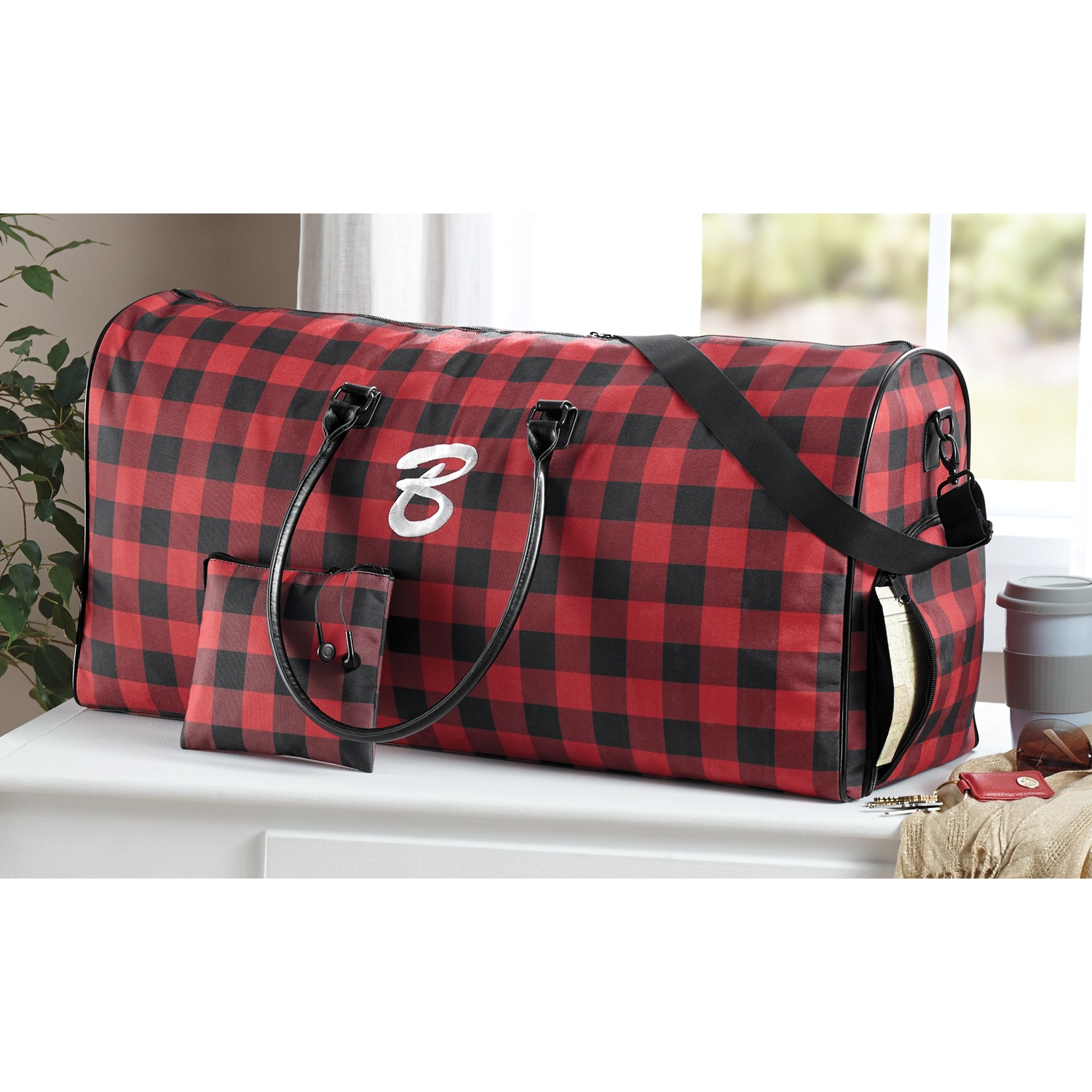 Buffalo plaid weekender bag hot sale
