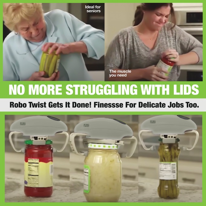 Robo Twist Jar Opener, Green, large