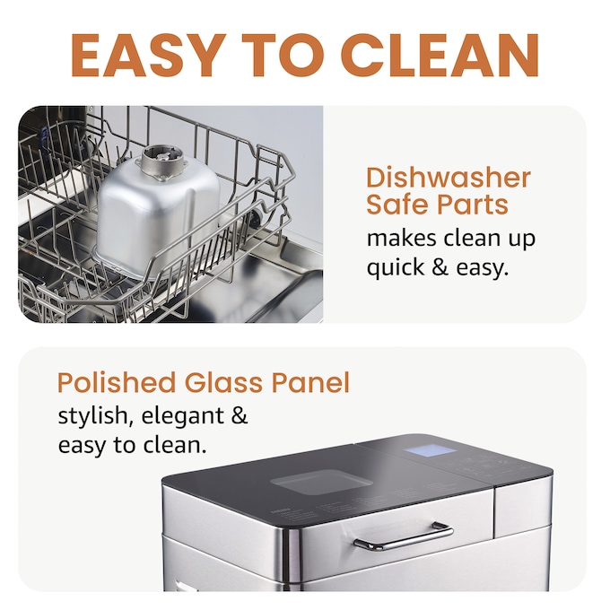 Elite Gourmet 2-lb. Stainless Steel Digital Bread Maker, , large