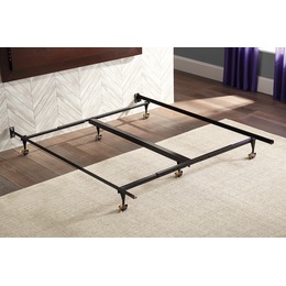 Adjustable Queen/King Steel Bed Rails with Locking Casters - 600-lb. Capacity, , large