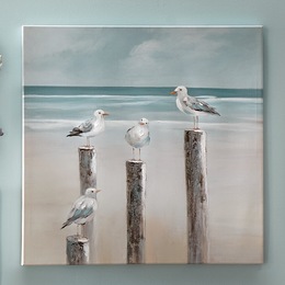 Beachside Seagulls Canvas, , large