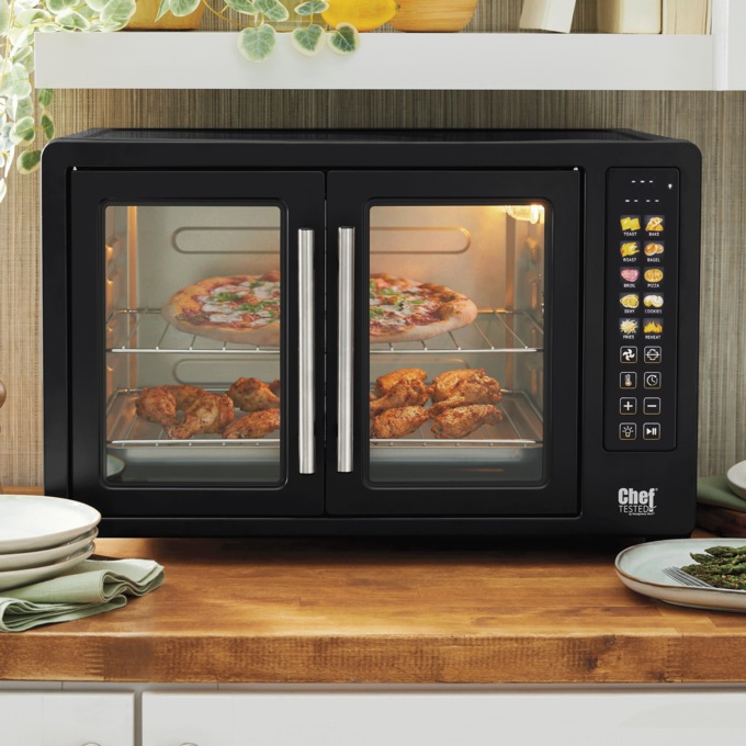 Chef Tested 45-Liter Double-Door Air Fryer Oven, Black, large