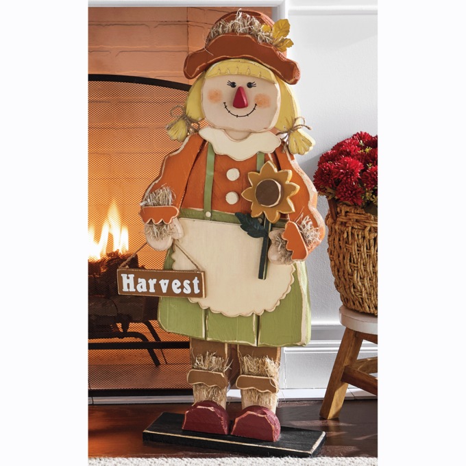 Chunky Wood Scarecrows, , large