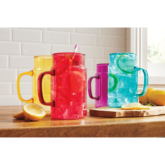 Set of 4 Assorted Colorful Mugs, , large