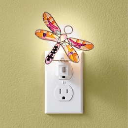 Stained Glass Dragonfly Night Light, , large