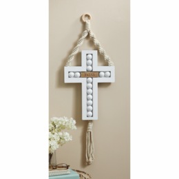 Macrame Wall Cross D&eacute;cor, , large