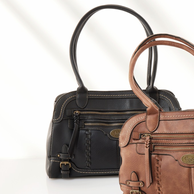 Born Lambertville Genuine Leather Buckle Satchel, , large