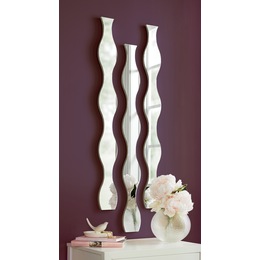 Set of 3 Wavy Wall Mirrors, , large