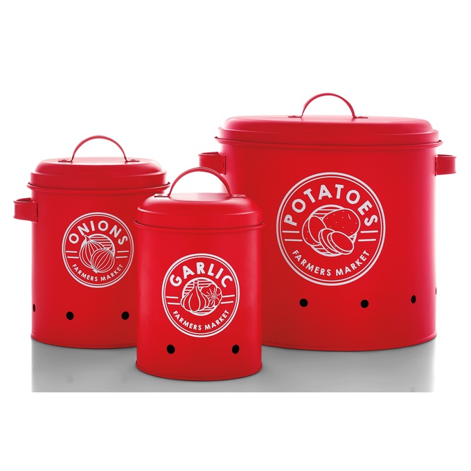 Set of 3 Vented Vegetable Storage Containers, , large