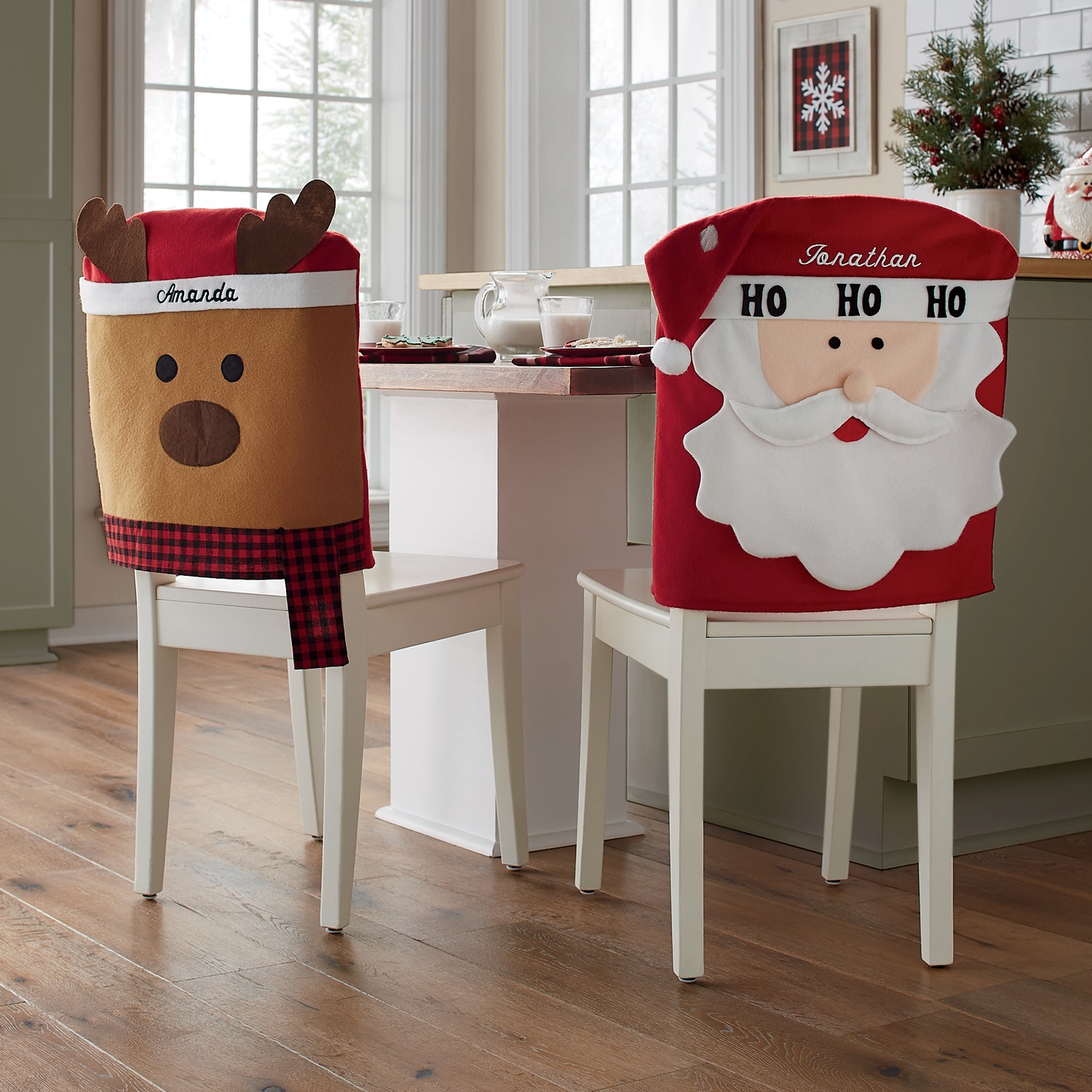 Christmas seat covers for chairs hot sale
