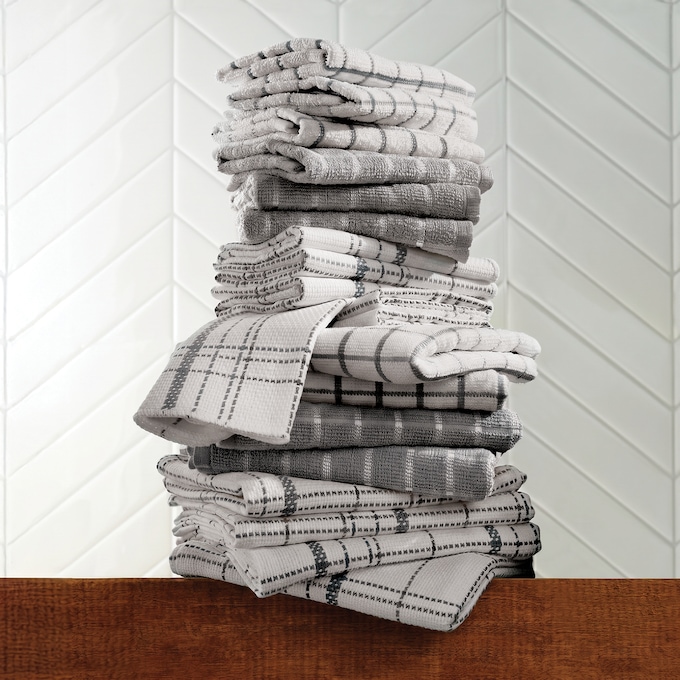Color Connection 20-Piece Kitchen Towel Set in Absorbent Cotton, , large