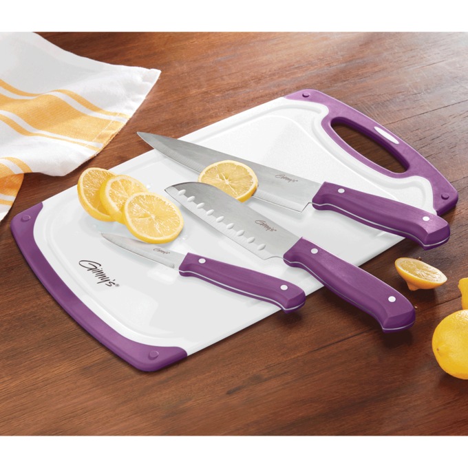Ginny's® Knife Set with Matching Cutting Board, , large