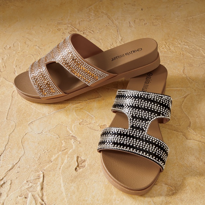 Olivia Miller Rhinestone Cutout Sandal, , large
