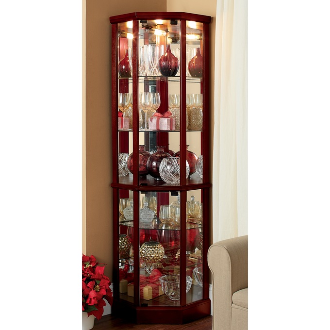 Tessa lighted best sale corner curio