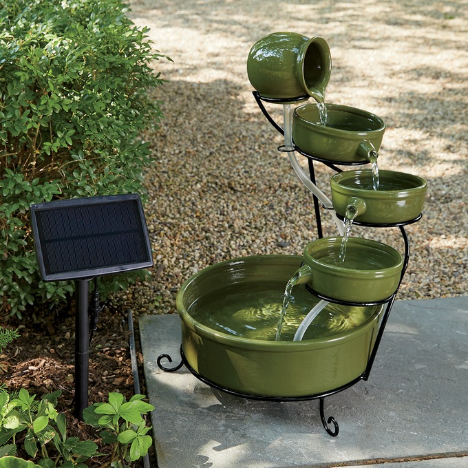 Tiered Solar Fountain, , large