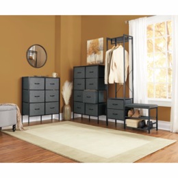 Beckett Storage Furniture and Garment Rack &amp; Shoe Bench, , large
